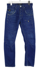 JACK & JONES Stan Anti Fit Jeans Herren W29/L30 Whiskers Button Fly Blau Denim