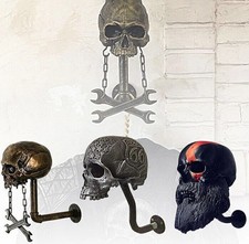 Motorcycle Skull Helmet Holder Helmhalter mit Totenkopf Helm Aufbewahrung DE