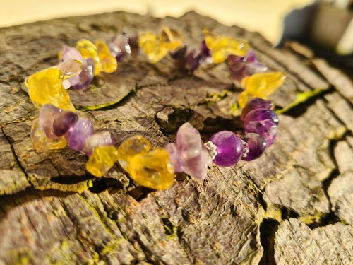 Amethyst citrin heilarmband - citrin,