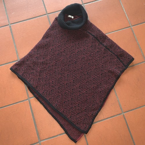 Poncho rot schwarz damen - rot-schwarz,