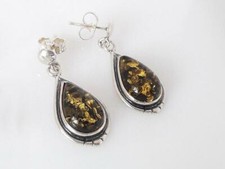 Bernstein Ohrstecker Silber