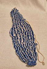 Ballnetz Beutel-Dederon, Kult DDR-blau/weiss -42x25cm