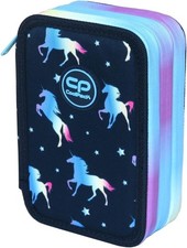 CoolPack XXL Federmappe Blue Unicorn 3-Fach 44-tlg. gefüllt Mädchen Jungen