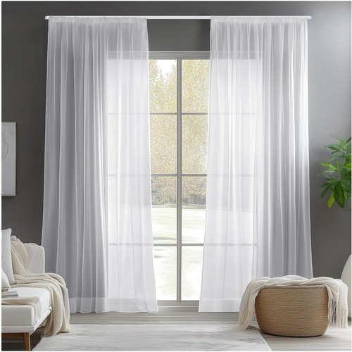 Voile gardinen weiß 245x140 - voile-gardinen,