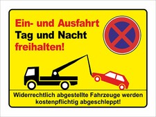 Ein- und Ausfahrt freihalten - ALU- PVC-Schild oder Klebeschild, 4 Größen