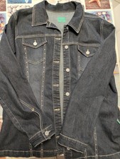 Jeansjacke Damen Blau Größe 46/48 mit Nieten und Glitzer