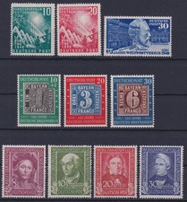 Bund BRD Jahrgang 1949 postfrisch **, Mi.Nr. 111 - 120 kpl. (Mi. 380,-€)