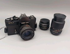 Porst Reflex C-TL II Spiegelreflexkamera mit Objektiven  analoge Kamera