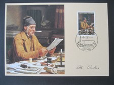 Briefmarke Schweiz Maximumkarte Der Gemeindeschreiber Albert Anker 1981