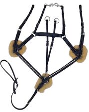 Vorderzeug 5 Punkt Leder Strass Glitzer Lammfell Pony VB WB X Full Schwarz Tyson