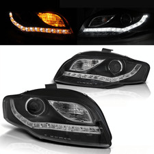 Halogen Scheinwerfer Set für Audi A4 B7 2004–2008 Schwarz LED Standlicht+Blinker