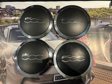 1 Stück Originalteil Fiat 550c- Radnabendeckel schwarz/chrom