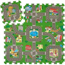 Puzzlematte Puzzleteppich Spielteppich Schaumstoff 9-tlg rutschfest Stadtmotiv
