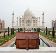 Tasche Ziegenleder Aktentasche Messenger Laptop Schulter Vintage Braun Echt