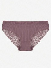 Lila Ribbelige Baumwollslips