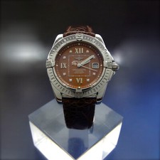 BREITLING Cockpit Galactic Lady A71356 Damenuhr Diamant Zifferblatt 32 mm Stahl