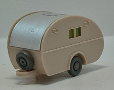 Wiking 1:87 - Wohnwagen in Eiform , ohne Begrenzung - rotelfenbein , CS 503/5A