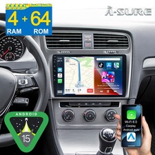 10.1" 4+64GB Android 15 Autoradio Carplay GPS Navi WiFi BT für VW Golf 7 VII MK7