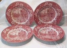 4 Coaching Taverns Royal Tudor Ware Staffordshire England Suppenteller tiefe