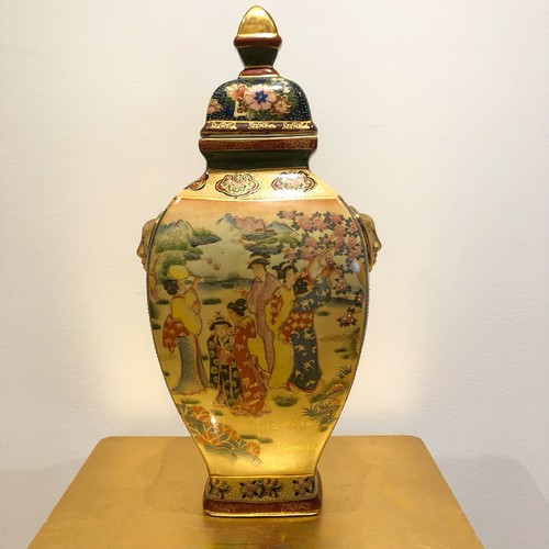 Asiatische große vase mit - asiatische,