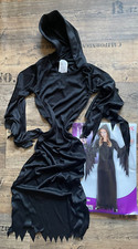 Mädchen Kostüm Gothic Queen Halloween Karneval Sensenmann Reaper Robe Hexe 128