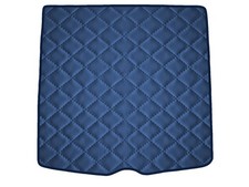 Öko Leder Kofferraumteppich für BMW 5 E61 kombi 2003-2010, Dunkelblau x14 Rand