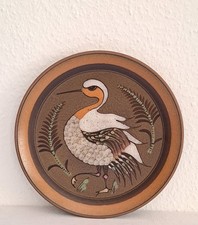 KMK Kupfermühle Sammelteller Wandteller mit Vogel Reiher um 1970 Ø 28,5 cm