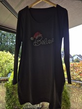 Luftiges Shirt Kleid /Weihnachtskleid mit Taschen, oversize, schwarz Gr. xl, Neu