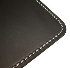 Schreibunterlage Schreibtischunterlage Echt Leder schwarz 70 x 50 WEIßE NAHT