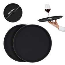 2 x Kellnertablett Ø 35 cm rutschfest Serviertablett Gastro Bar Tablett rund
