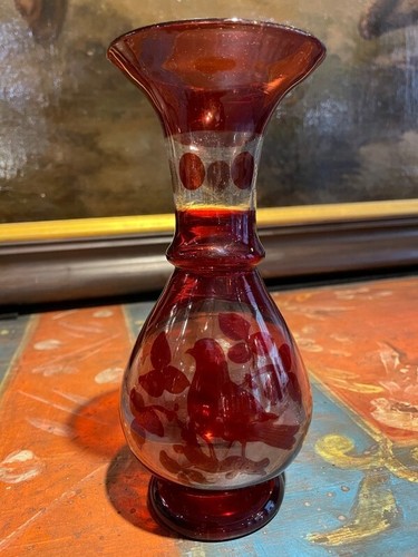 Biedermeier vase glasvase - biedermeier-vase,