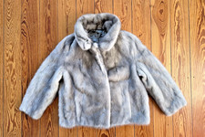 Silbernerz Jacke Bolero Cape Nerz neuwertig grau 36 38 40 Hochzeit Braut