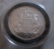 MDS DEUTSCHES REICH KAISERREICH DREI 3 MARK 1912 J "WAPPEN HAMBURG", SILBER  #