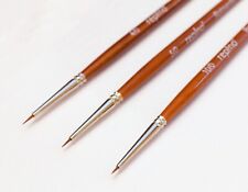 3 extra feine Rotmarder Pinsel für Ölfarbe, Aquarellfarbe, Acrylfarbe, Nail-Art