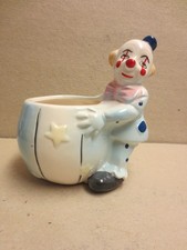 Blumen Übertopf mit Clown Figur bunte Keramik, Durchmesser 9 cm  14 cm hoch