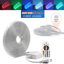 LED Streifen Lichterkette 230V RGB Dimmbar Stripe Leiste Band IP67 Lichtschlauch