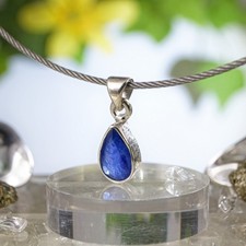 Saphir Anhänger blau Silber