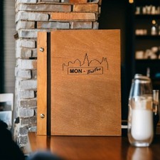 A5 Speisekarte aus Holz