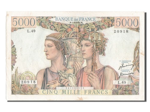 Geldschein frankreich 5000 - geldschein,, frankreich,