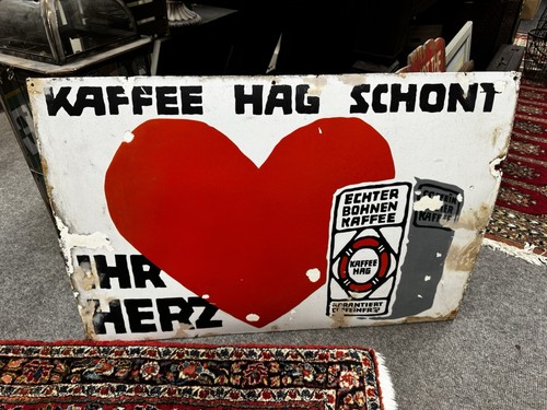 Emailleschild kaffee hag - kaffee,