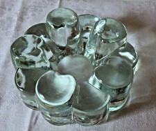 Vintage 70er Jahre Stövchen Glas Blockglas schwer massiv Kannenwärmer