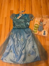 Eisprinzessin Schneekönigin Gr.140 Kleid Krone Karneval Kostüm Blau NEU/OVP 7-10