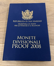 SELTENE DIVISIONALE SERIE VON 8 EURO MÜNZEN SAN MARINO 2008 PROOF IN VERPACKUNG