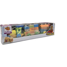 Holzspielzeug Holzeisenbahn mit Bausteinen 18-teilig bunt Eichhorn NEU!