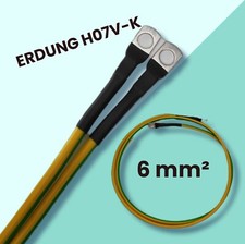 6 mm² Erdungskabel verpresst H07V-K 0,4 bis 5m fertig Rohrkabelschuh