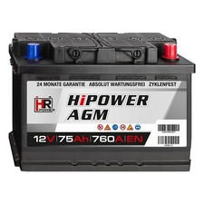 AGM 75Ah Autobatterie 12V