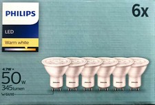 6 er Set Philips GU10 LED Strahler 4,7 W 36° Warmweiß 2700K wie 50W 15000 h