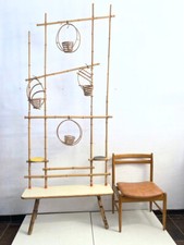 Große Blumenbank Raumteiler aus Bambus 50er Jahre Mid-Century 2,50 m hoch