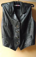 Lederweste,Miss Joy,schwarz,Echtleder,Metallknöpfe,Gr.40,Innenfutter ,Kragen