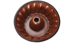 Alte Guglhupf Backform Große braune Keramik Glänzend 27cm ⌀Sher schwer Vintage